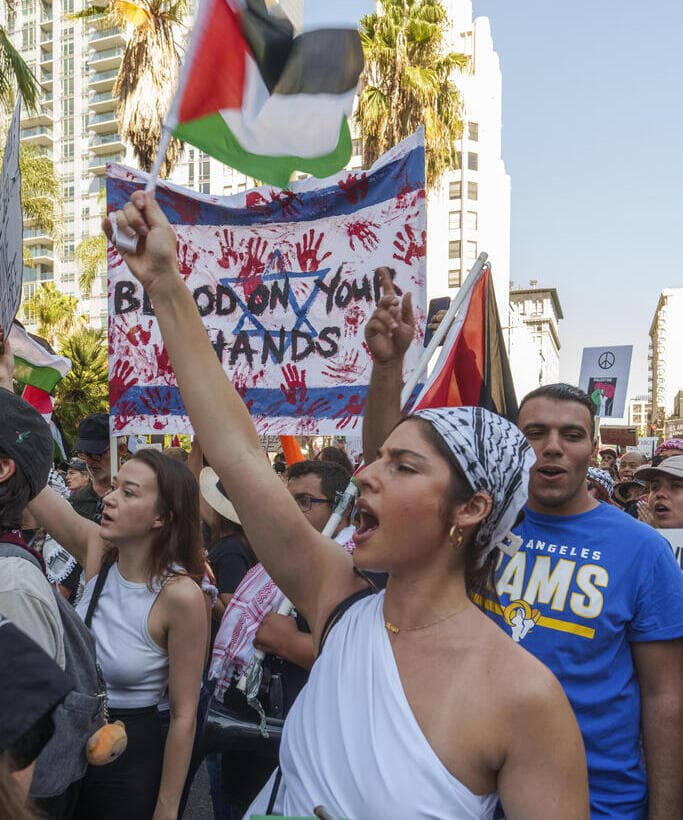הפגנה פרו-פלסטינית בלוס אנג'לס