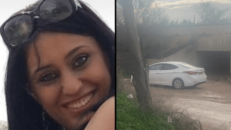 זירת הרצח בה נמצאה גופת אישה בתוך רכב מונע בצומת יאסיף