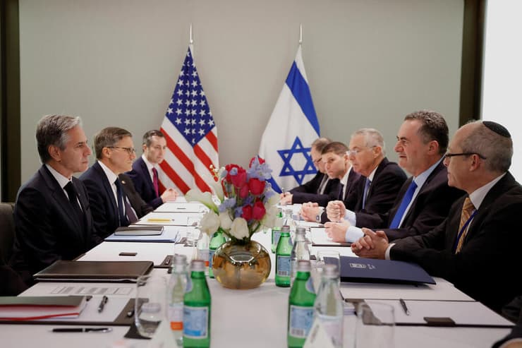 ישראל כץ פגישה עם מזכיר המדינה של ארה"ב אנתוני בלינקן ב תל אביב