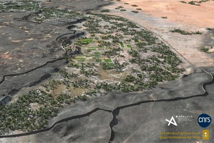 שחזור דיגיטלי של החומות שהקיפו את נווה המדבר ח'ייבר, אשר מתוארכות כבנות 4,000 שנה