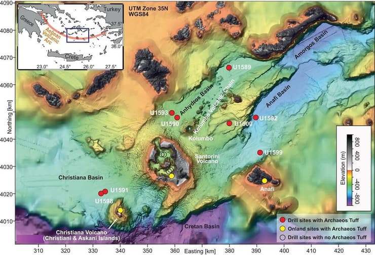 האזור בו נמצאו העדויות להתפרצות הגעשית שתוארכה כבת 520 אלף שנים