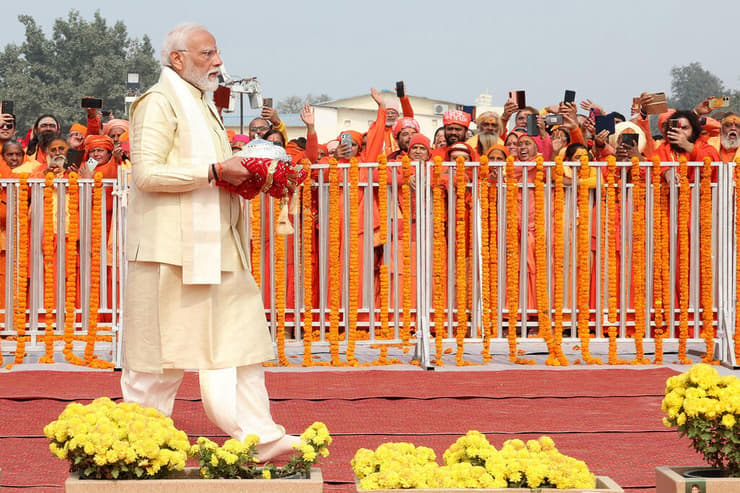 הודו ה מקדש ל אל ראמה ש נחנך ב אידוהייה בהובלת ראש הממשלה נרנדרה מודי רגע היסטורי