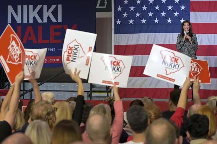 ניקי היילי עצרת בחירות ב דרום קרוליינה פריימריז רפובליקניים ארה"ב