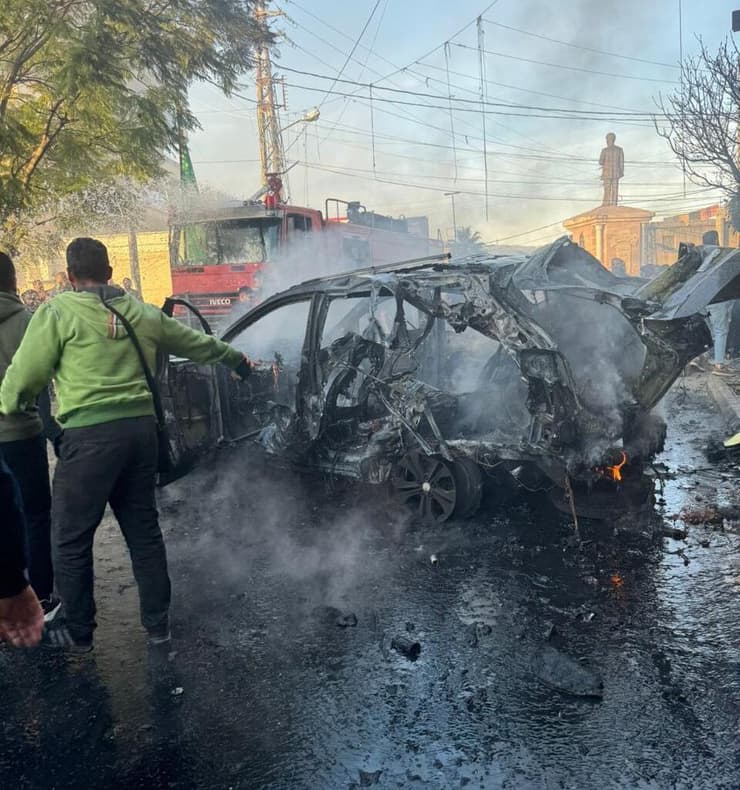 תקיפה אוירית באמצעות כטב"מ של רכב במרכז העיירה א-נבטיה בדרום לבנון