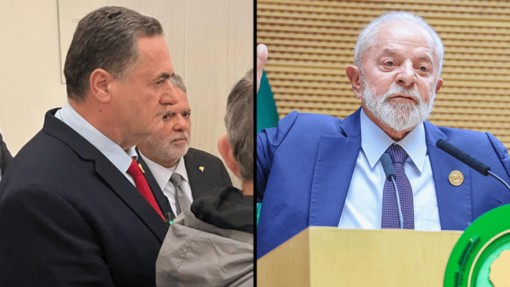 נשיא ברזיל לואיז אינסיו לולה דה סילבה  ו ישראל כץ עם שגריר ברזיל בישראל
