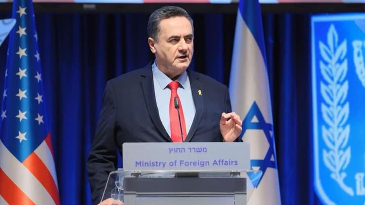 כ"ץ בשורת מסרים לקהילה הבינלאומית בעקבות רצח ששת החטופים בשבי (צילום: סיון שחור, לע"מ) ישראל כ"ץ בכינוס השנתי ה-49 של ועידת הנשיאים