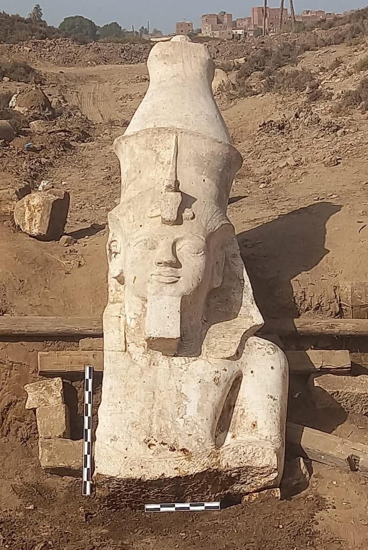 Limestone bust of Ramses II found in Egypt