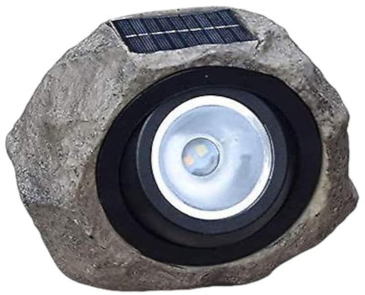 מנורה סולארית לגינה בצורת סלע, נטענת מאור השמש, 189 שקל