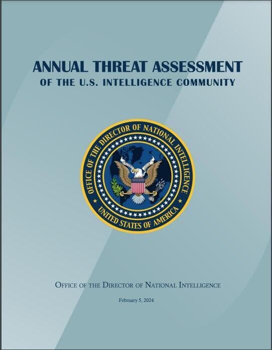 דוח הערכת הסיכון השנתי של זרועות המודיעין של ארה"ב