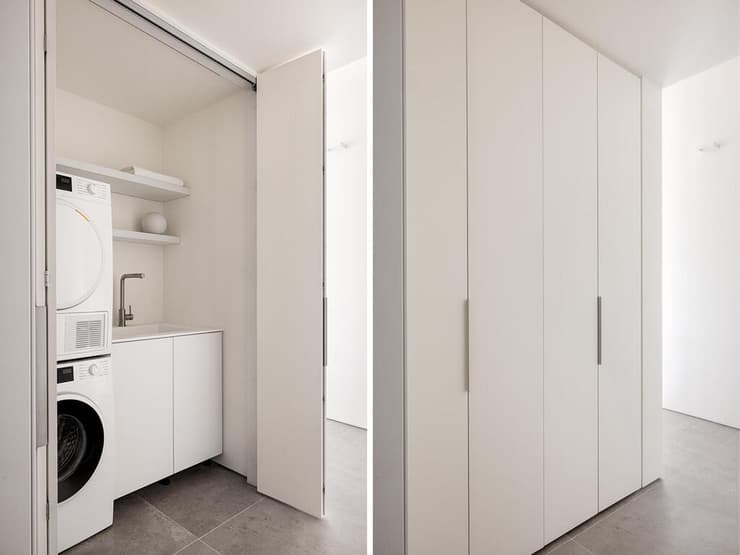 ארון אחסון שטומן בחובו חדר כביסה שלם, תכנון: זנדבנק אדריכלים