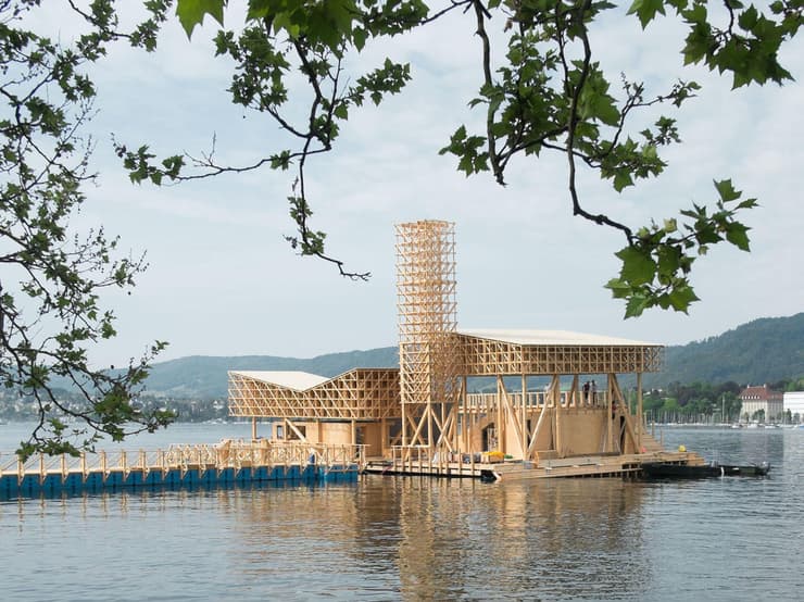"ביתן ההשתקפויות" (Pavilion of Reflections), ציריך, שווייץ, אדריכלות צפה