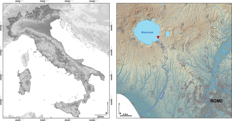 מפה המציגה את המיקום שבו התגלו סירות הקאנו העתיקות