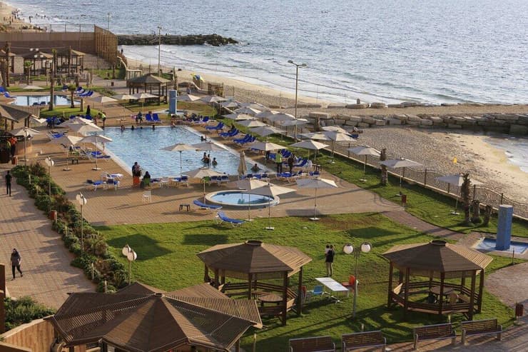 Blue Beach Resort in Gaza City 2015, מלון נופש לחוף הים של עזה