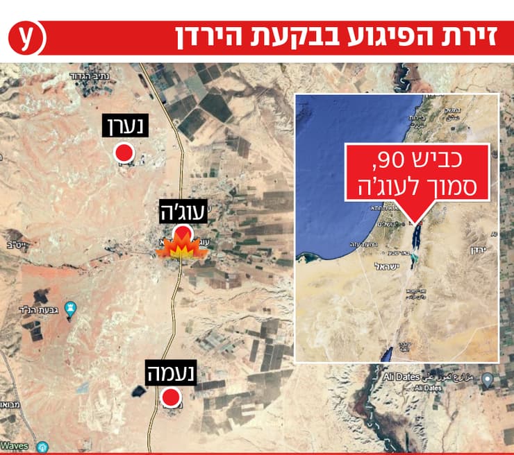 מפה זירת הפיגוע בבקעת הירדן אוטובוס ירי