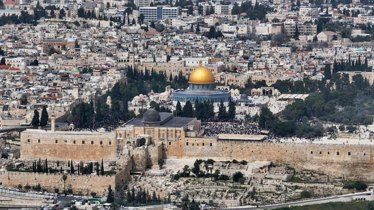 הר הבית כיפת הסלע מסגד אל-אקצא ירושלים העיר העתיקה אילוס אילוסטרציה 
