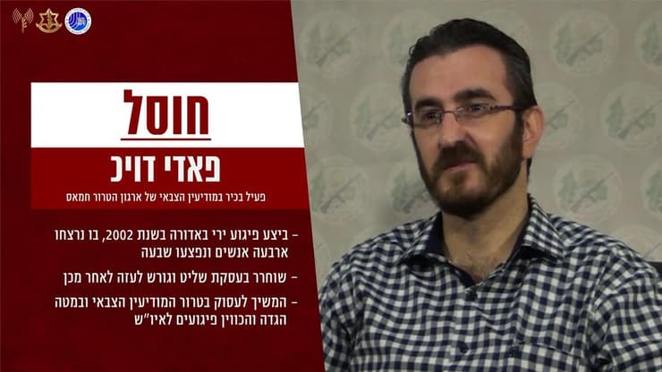 תעודת זהות של פאדי דויכ, פעיל בכיר במודיעין הצבאי של ארגון הטרור חמאס