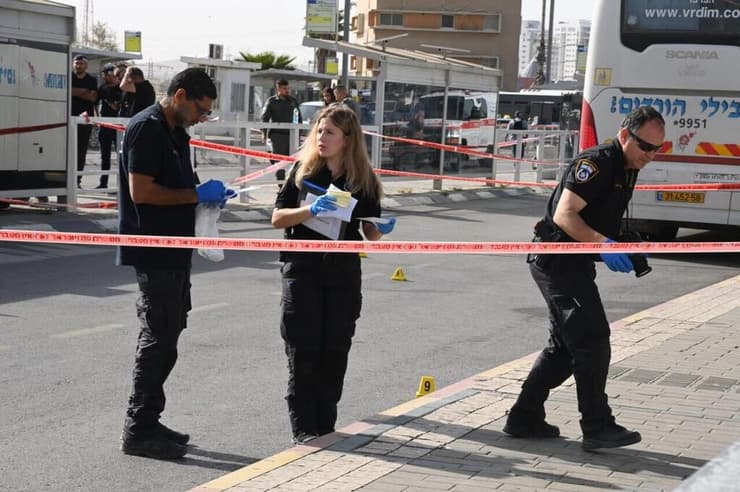 זירת הפיגוע בתחנה המרכזית בבאר שבע