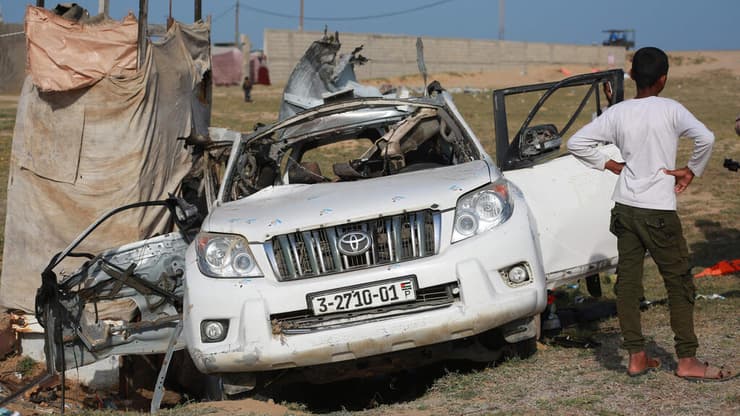 רכב של ארגון הסיוע הבינלאומי WCK שהותקף ברצועת עזה