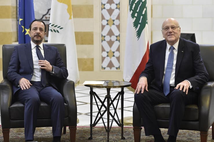 ראש ממשלת לבנון נג'יב מיקאתי נפגש בביירות עם נשיא קפריסין כריסטודולידיס