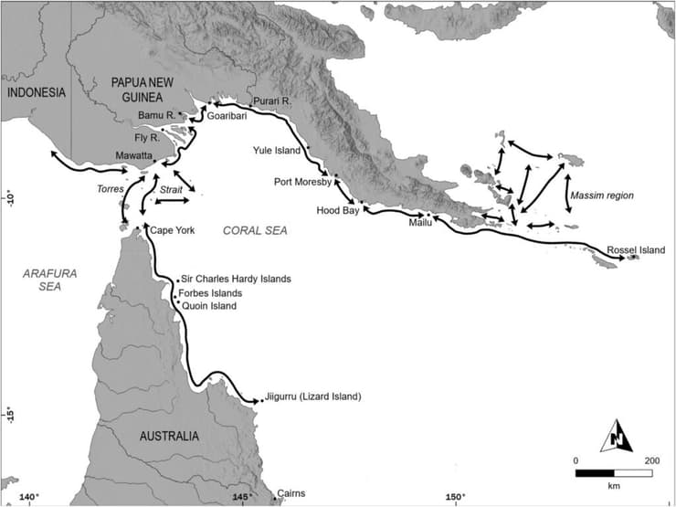 מפה שמציגה את הקשרים שנרקמו על פני ים האלמוגים