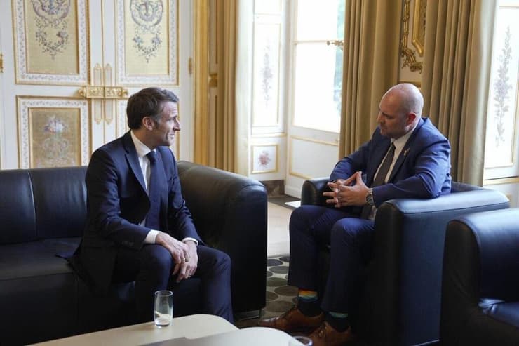 פגישתם של נשיא צרפת עמנואל מקרון ויו״ר הכנסת אמיר אוחנה