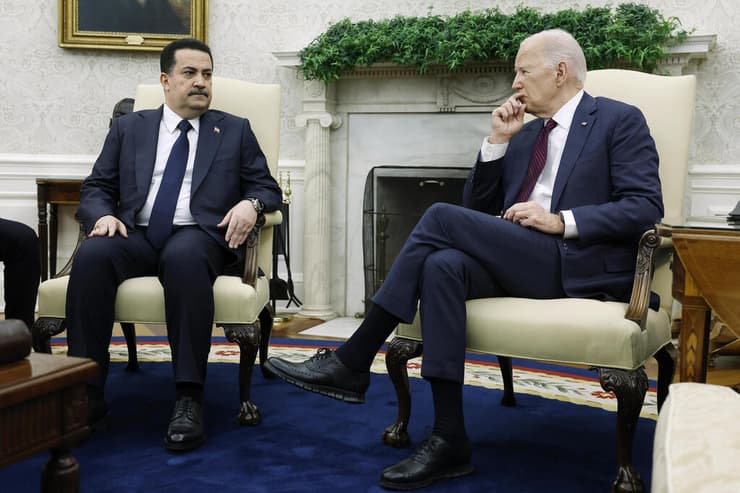 נשיא ארה"ב ג'ו ביידן נפגש עם ראש ממשלת עיראק מוחמד שייע אל-סודאני בבית הלבן