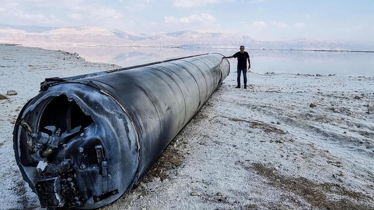 נפל של טיל בליסטי ששיגרה איראן ואשר נפל באזור ים המלח