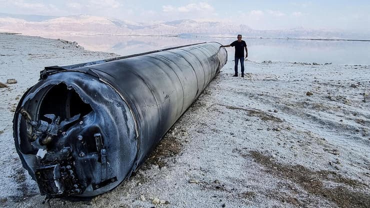 נפל של טיל בליסטי ששיגרה איראן ואשר נפל באזור ים המלח