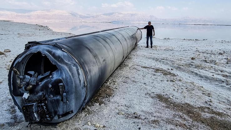 נפל של טיל בליסטי ששיגרה איראן ואשר נפל באזור ים המלח