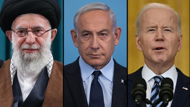 ביידן, נתניהו וחמינאי. הקואליציה תיסדק אם ישראל תתקוף? 