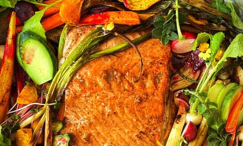 סלמון בסירופ רימונים