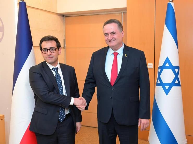 ישראל כץ ושר החוץ הצרפתי סטפן סז'ורנה