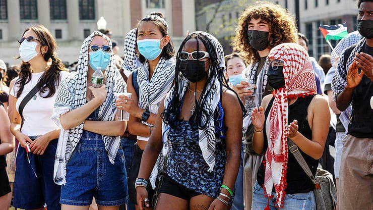 הפגנות פרו-פלסטיניות נגד ישראל באוניברסיטת קולומביה בניו יורק