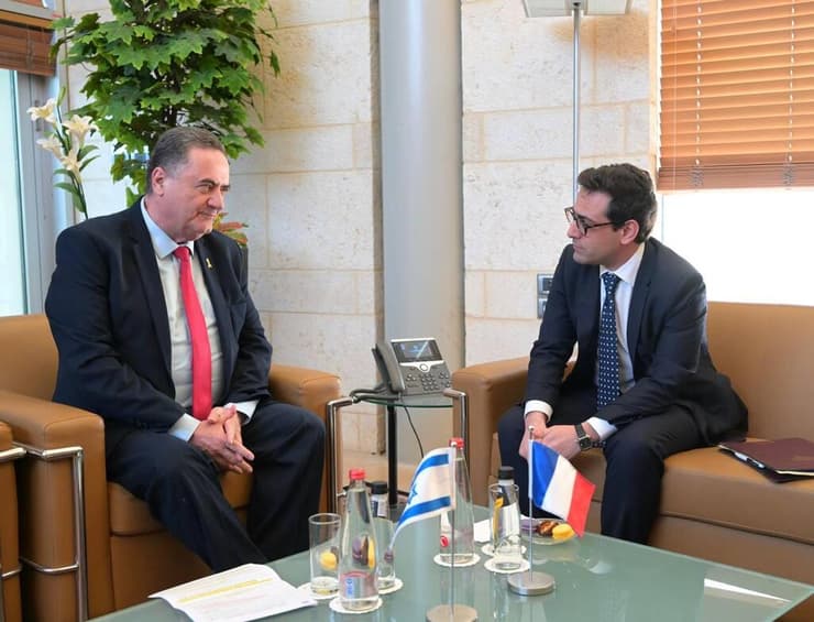 ישראל כץ ושר החוץ הצרפתי סטפן סז'ורנה