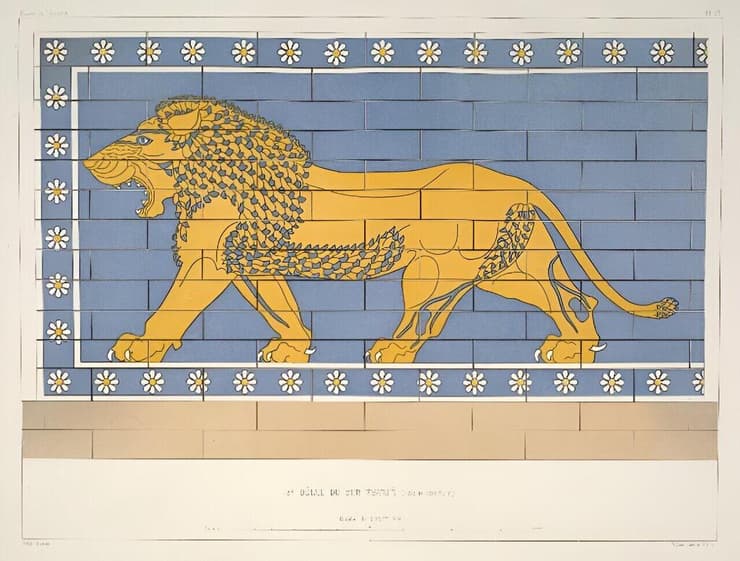 סמל האריה שהתגלה במקדש שבעיר העתיקה דור שרוכין