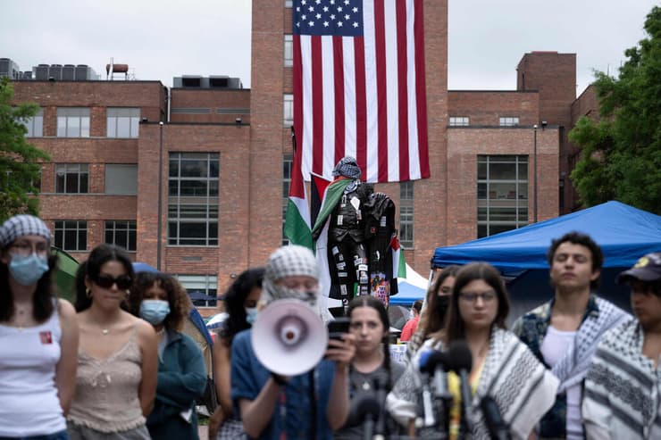 מאהל מחאה פרו פלסטיני אוניברסיטת ג'ורג' וושינגטון ארה"ב וושינגטון הבירה