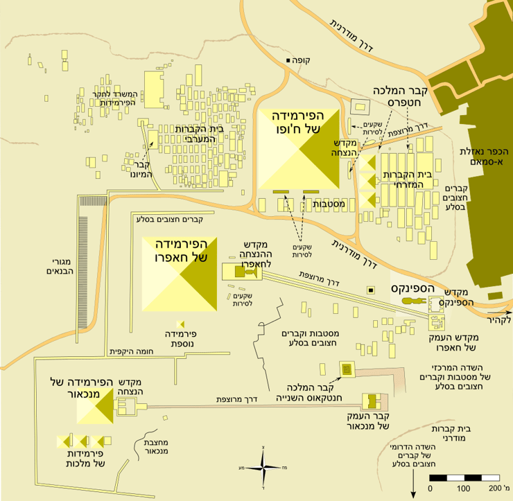 מפה של מתחם הפירמידה בגיזה