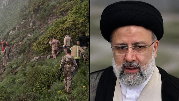 נשיא איראן ראיסי וזירת התרסקות המסוק שבה נהרג 