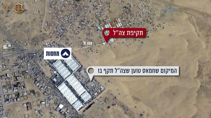 תצלום אווירי של מיקום תקיפת צה״ל לעומת המיקום שחמאס טען שנתקף