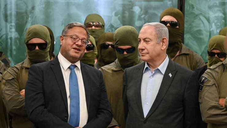 ביבי נתניהו ואיתמר בן גביר בביקור בבסיס הימ"מ