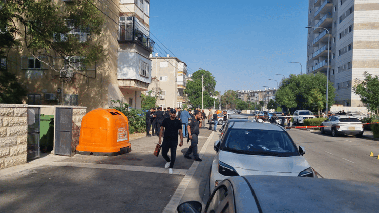 זירת הרצח ברחוב ליסין בשכונת קרית אליעזר בחיפה.
