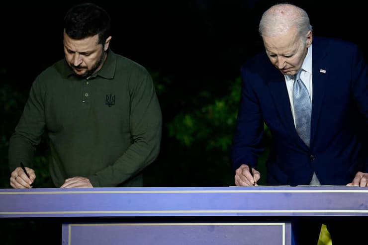 ג'ו ביידן וולודימיר זלנסקי חתמו על הסכם ביטחוני בין ארה"ב ל אוקראינה