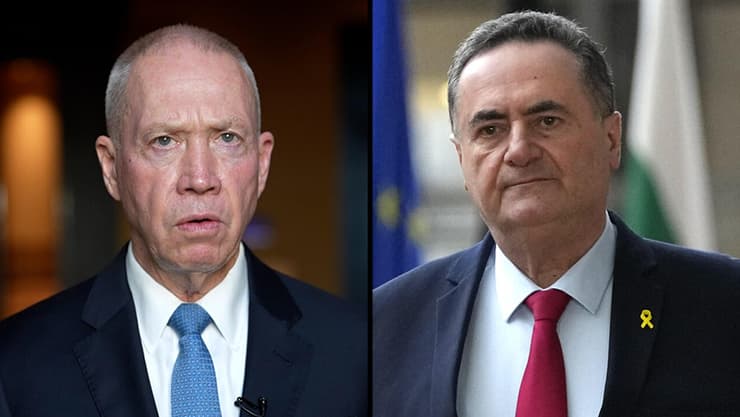 יוכל לנהל מלחמה בשבע חזיתות? כ״ץ ושר הביטחון גלנט - שפוטר (צילום: אלעד מלכה, AP Photo/Virginia Mayo) ישראל כץ יואב גלנט