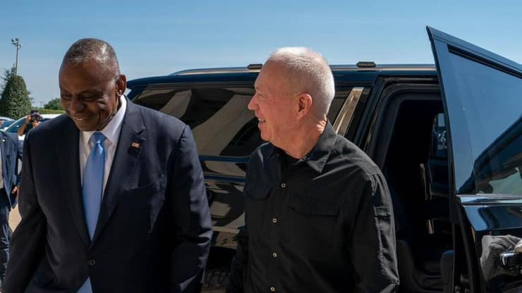 יואב גלנט בפגישה עם לויד אוסטין בפנטגון