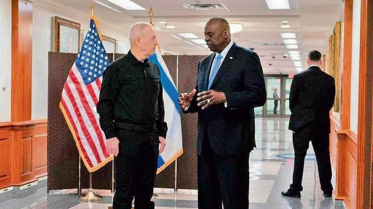 יואב גלנט ושר ההגנה האמריקאי לויד אוסטין