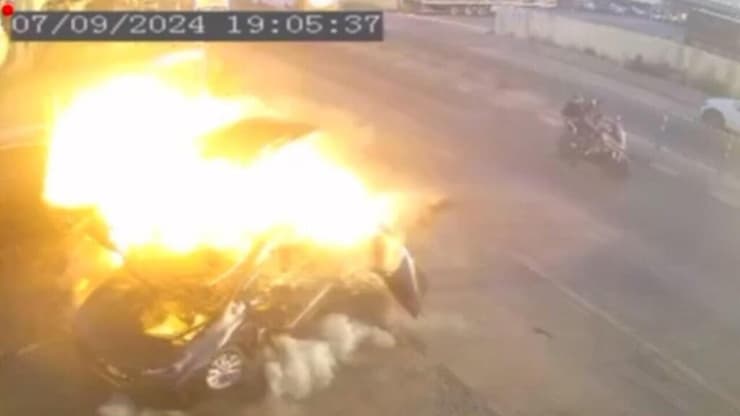 תיעוד מפיצוץ כלי הרכב עראבה