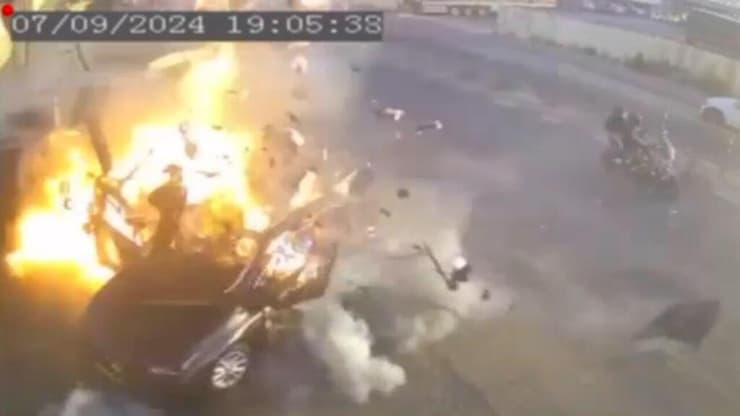 תיעוד מפיצוץ כלי הרכב עראבה
