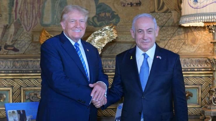 נתניהו וטראמפ (צילום: עמוס בן-גרשום) בנימין ושרה נתניהו נפגשים עם דונלד טראמפ