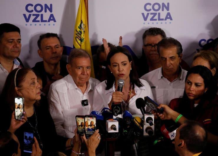 צילום: REUTERS/Leonardo Fernandez Viloria מנהיגי האופוזיציה ב ונצואלה טוענים לניצחון בבחירות לנשיאות