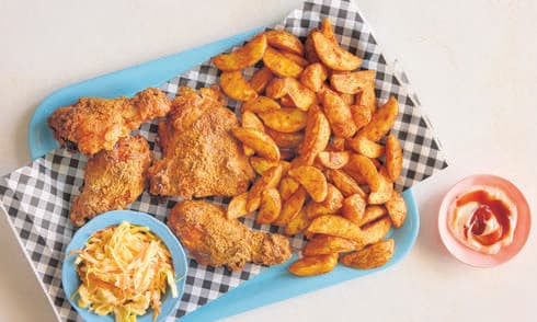 עוף פריך עם תפוחי אדמה